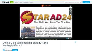 
                            6. Online Geld verdienen mit Starad24 .Die Werbeplattform !! on Vimeo