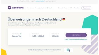 
                            3. Online - Geldtransfer nach Deutschland | WorldRemit