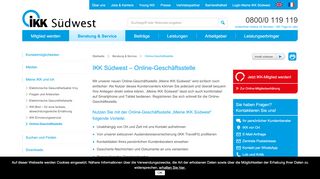 
                            2. Online-Geschäftsstelle: Meine IKK Südwest