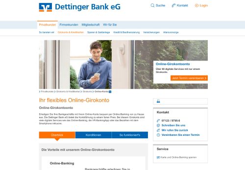 
                            5. Online-Girokonto - Dettinger Bank eG