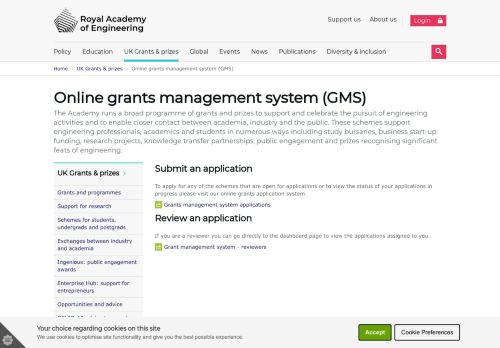 
                            8. Online grants management system (GMS) - Royal Academy of ...