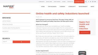 
                            10. Online health and safety inductions launched - Napier Port, Hawke's ...