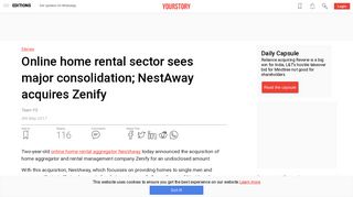 
                            8. Online home rental startup NestAway acquires Zenify for expanding ...