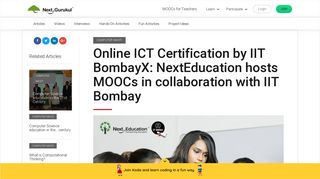 
                            11. Online ICT Certification by IIT BombayX: NextEducation ... - NextGurukul