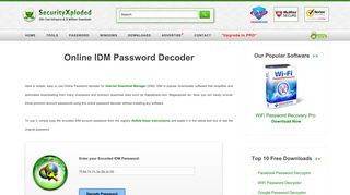 
                            3. Online IDM Password Decoder - www.SecurityXploded.com