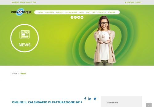 
                            4. ONLINE IL CALENDARIO DI FATTURAZIONE 2017 - Nuovenergie