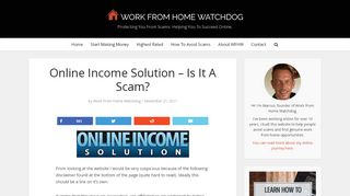 
                            10. Online Income Solution – Is It A Scam? | Work From Home Watchdog