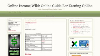 
                            7. Online Income Wiki: Online Guide For Earning Online: TVIPTC Review