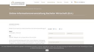 
                            2. Online-Informationsveranstaltung BWL