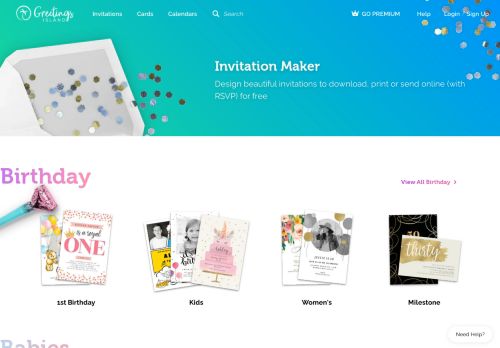 
                            3. Online Invitation Maker (Free) | Greetings Island