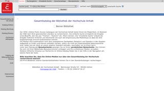 
                            5. Online-Katalog der Bibliothek der Hochschule Anhalt - start/welcome