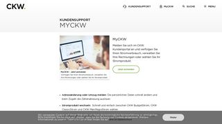 
                            1. Online Kundenportal - MyCKW | CKW