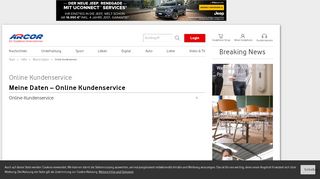 
                            2. Online Kundenservice - Meine Daten - Hilfe - Arcor.de