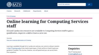 
                            12. Online learning for Computing Services staff - bath.ac.uk