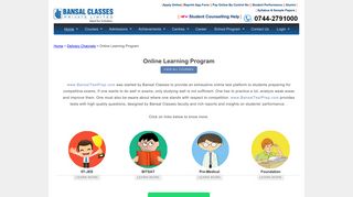 
                            4. Online Learning Program - Bansal Classes