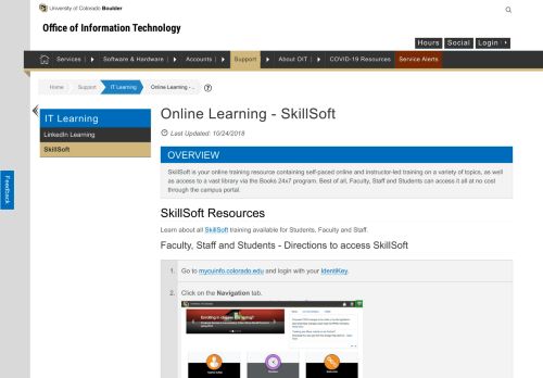 
                            12. Online Learning - SkillSoft | Office of Information Technology