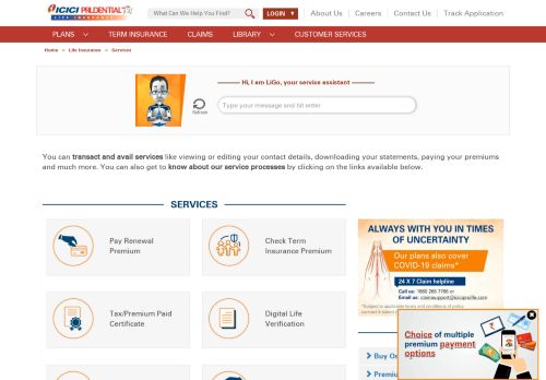 
                            12. Online Life Insurance Services in India - ICICI Prudential