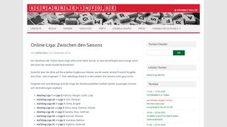 
                            6. Online-Liga: Zwischen den Saisons | Scrabble Info