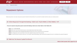 
                            6. Online Loan Repayment Options | Capital First