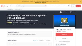 
                            12. Online Login / Authentication System without database | Udemy