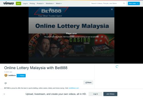 
                            9. Online Lottery Malaysia with Bet888 on Vimeo