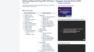 
                            9. Online & Manual Filing GST 03 Form : Taxpayer Access Point (TAP ...