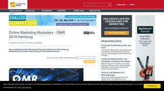 
                            12. Online Marketing Rockstars - OMR 2019 Hamburg | Marketing-BÖRSE