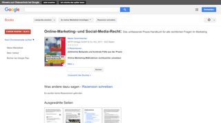
                            10. Online-Marketing- und Social-Media-Recht: Das umfassende ... - Google Books-Ergebnisseite