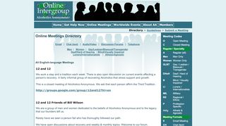 
                            11. Online Meetings - Online Intergroup : Alcoholics Anonymous