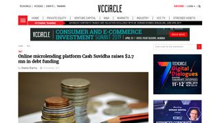 
                            8. Online microlending platform Cash Suvidha raises $2.7 mn in debt ...