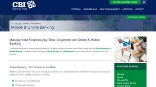 
                            10. Online & Mobile Banking - Bank from Anywhere - CBI Bank & Trust