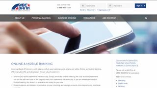 
                            10. Online & Mobile | Personal Banking | American Bank of ... - ABC Bank