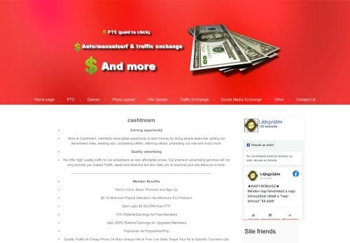 
                            11. Online money list-Ptc, photo upload, autosurf and more - cashtream