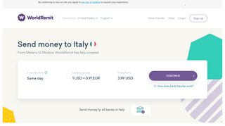 
                            7. Online Money Transfer to Italy | WorldRemit