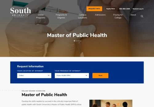 
                            8. Online MPH Public Health | South University