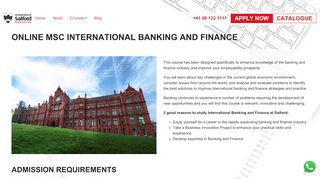 
                            8. Online MSc International Banking and Finance | University of Salford ...