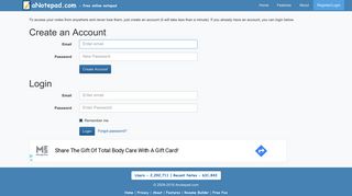 
                            13. Online Notepad - Create Free Account - aNotepad.com