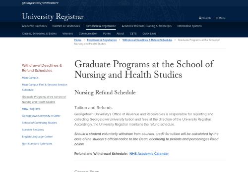 
                            6. Online Nursing | University Registrar | Georgetown University