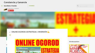 
                            13. ONLINE OGOROD | ESTRATEGIA + INVERSIÓN