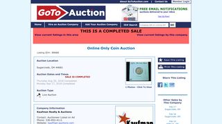 
                            13. Online Only Coin Auction - GoToAuction.com