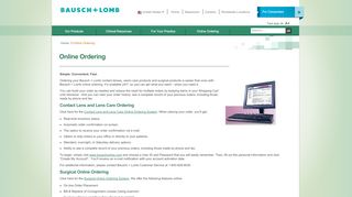 
                            5. Online Ordering - Bausch + Lomb