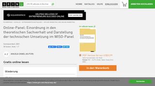 
                            12. Online-Panel: Einordnung in den theoretischen Sachverhalt und ...