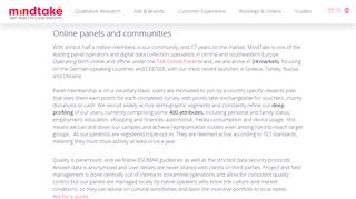 
                            11. Online panels and communities | MindTake Research