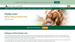 
                            8. Online Payday Loans | ACE Cash Express