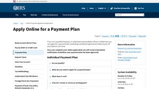 
                            7. Online Payment Agreement Application | Internal Revenue Service