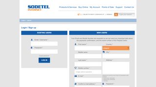 
                            3. Online Payment Login/Sign up - Sodetel