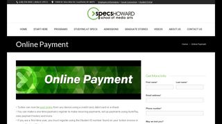
                            10. Online Payment – Specs Howard School of Media Arts