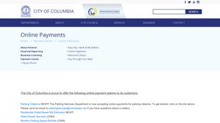 
                            9. Online Payments - Welcome to the City of Columbia