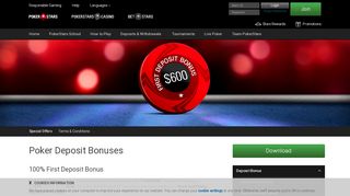 
                            2. Online Poker Bonus Codes - First Deposit Bonus - PokerStars