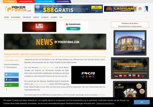 
                            2. Online Poker | PKR soll 2018 zurückkehren | PokerFirma